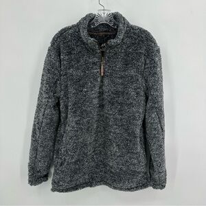 Alpine Sherpa 1/4 Zip Fleece Top Jacket Dark Gray Size S